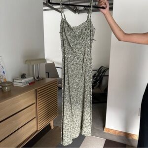 Reformation Sage Green Floral Dress